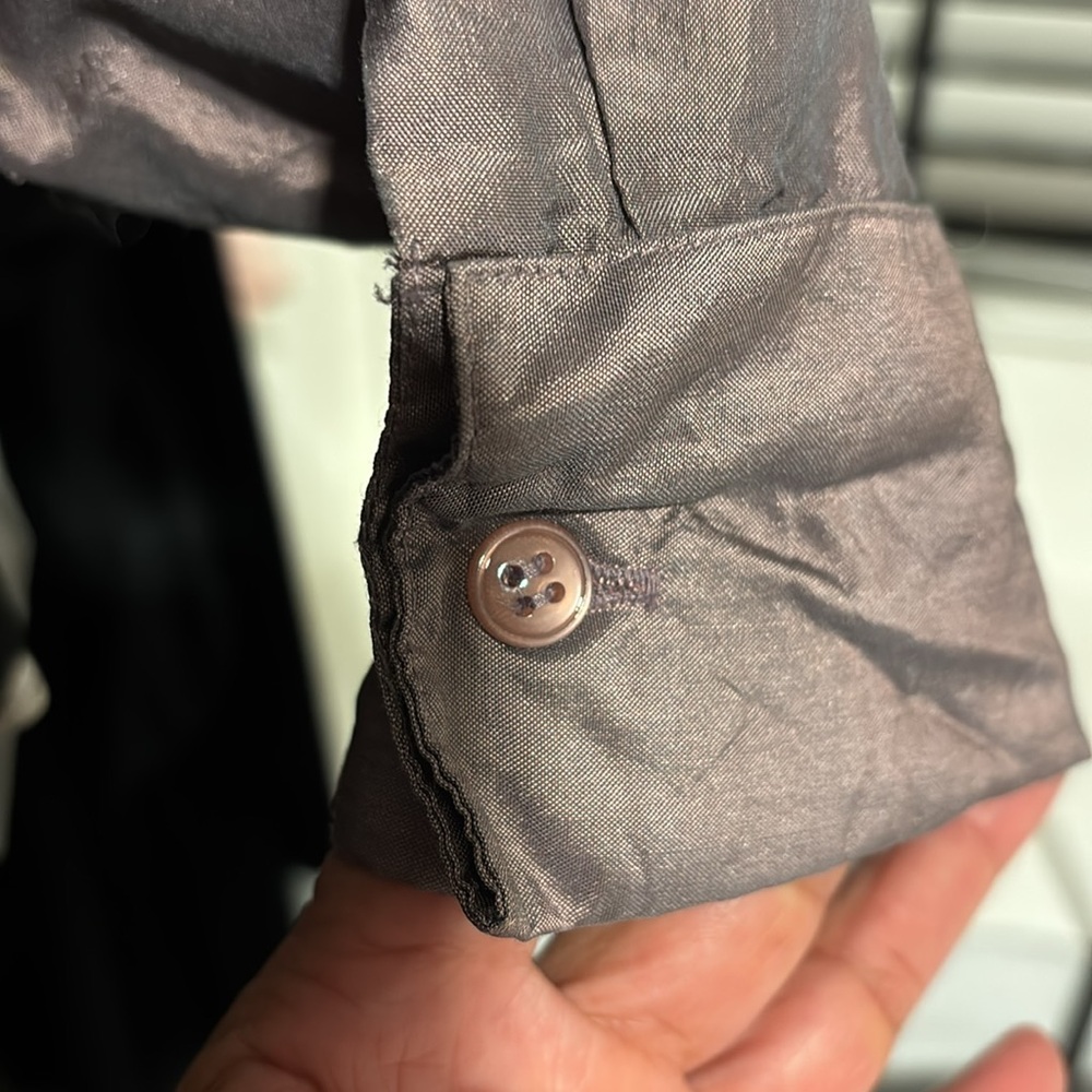 Express Shiny Button-Up Shirt - Picture 2 of 2